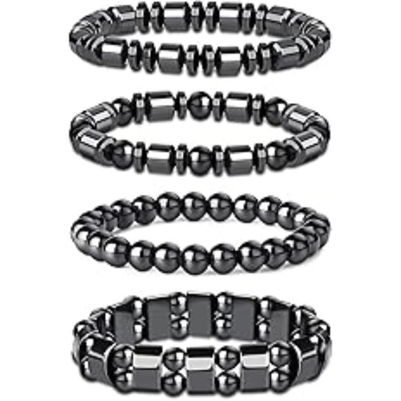 4Pcs Hematite Bracelet for Men Women Bangle Bracelet Magnetic Tiger Eye - Picture 1 of 6